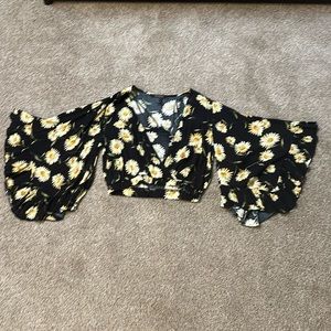 Daisy Long Bell Sleeve Forever 21 Contemporary Crop top